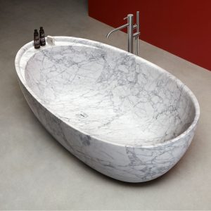 ANTONIO LUPI ECLIPSE OVAL CARRARA MARBLE BATHTUB