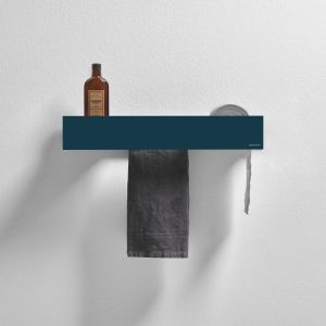 Antonio Lupi LMCOMBI Shelf With Towel and Paper Holder Blu Navy