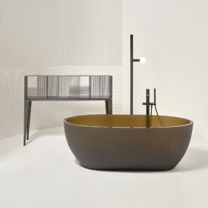 Antonio Lupi Reflex Freestanding Bathtub in Icemood