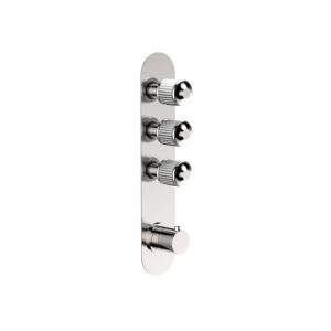 Bongio Classic Cristallo Wall Mounted Thermostatic Mixer with 3 Taps