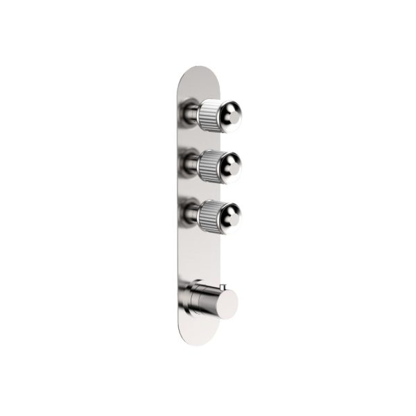 Bongio Classic Cristallo Wall Mounted Thermostatic Mixer with 3 Taps