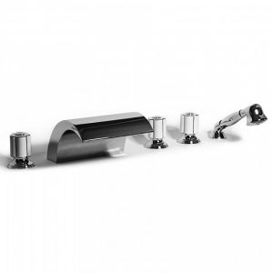 Bongio Classic Fleur Blanc & Noir 5 Holes Deck Mounted Bathtub Group