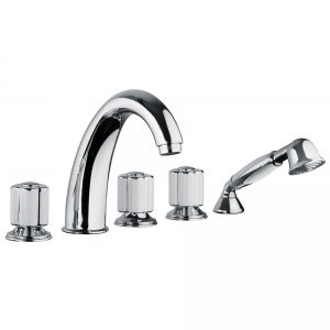 Bongio Classic Fleur Blanc & Noir 5 Holes Deck Mounted Bathtub Group