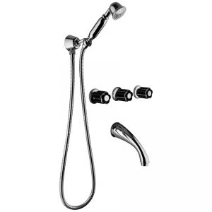 Bongio Classic Fleur Blanc & Noir Wall Mounted Bath Group