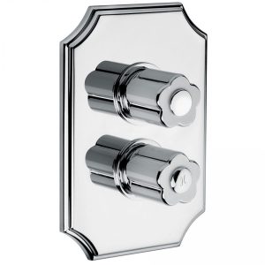Bongio Classic Fleur Blanc & Noir Wall Mounted Thermostatic Mixer