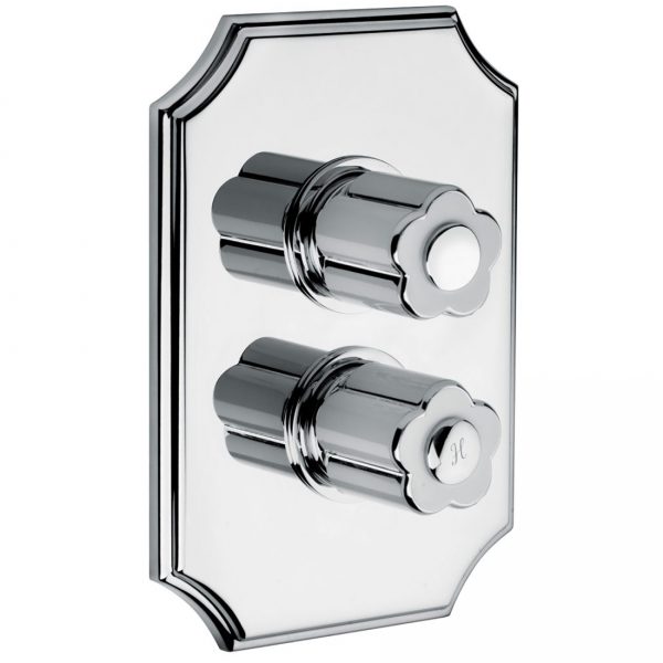 Bongio Classic Fleur Blanc & Noir Wall Mounted Thermostatic Mixer