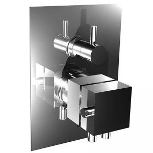 Bongio Style Domino Q Wall Mounted Thermostatic Mixer with Diverter
