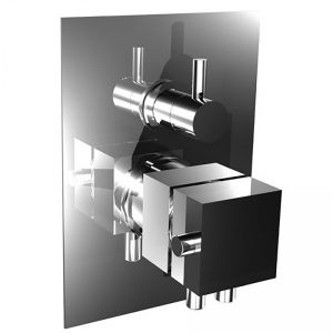 Bongio Style Domino Q Wall Mounted Thermostatic Mixer with Diverter