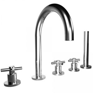 Bongio Style T Cross 5 Holes Deck Mounted Bathtub Group