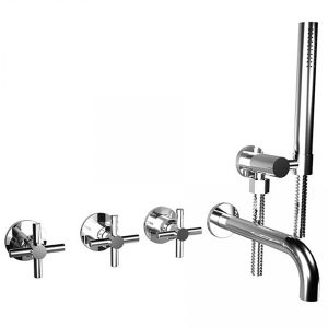 Bongio Style T Cross Wall Mounted Bath Group